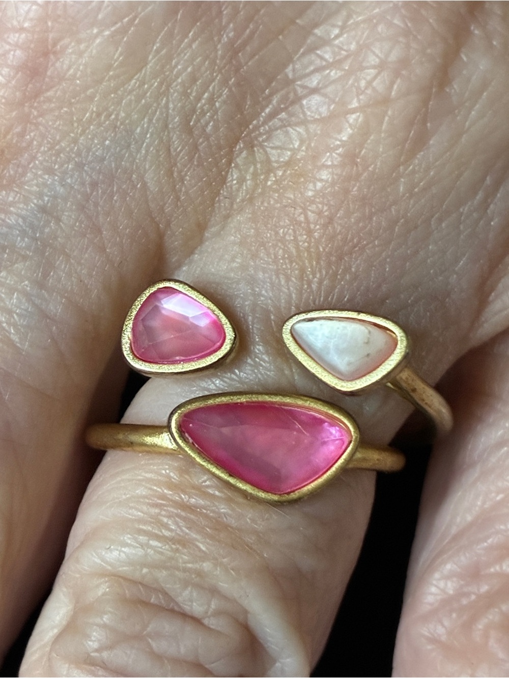 Kate Spade Gold Pink Triple Stone Rings. 2 rings, sz 8